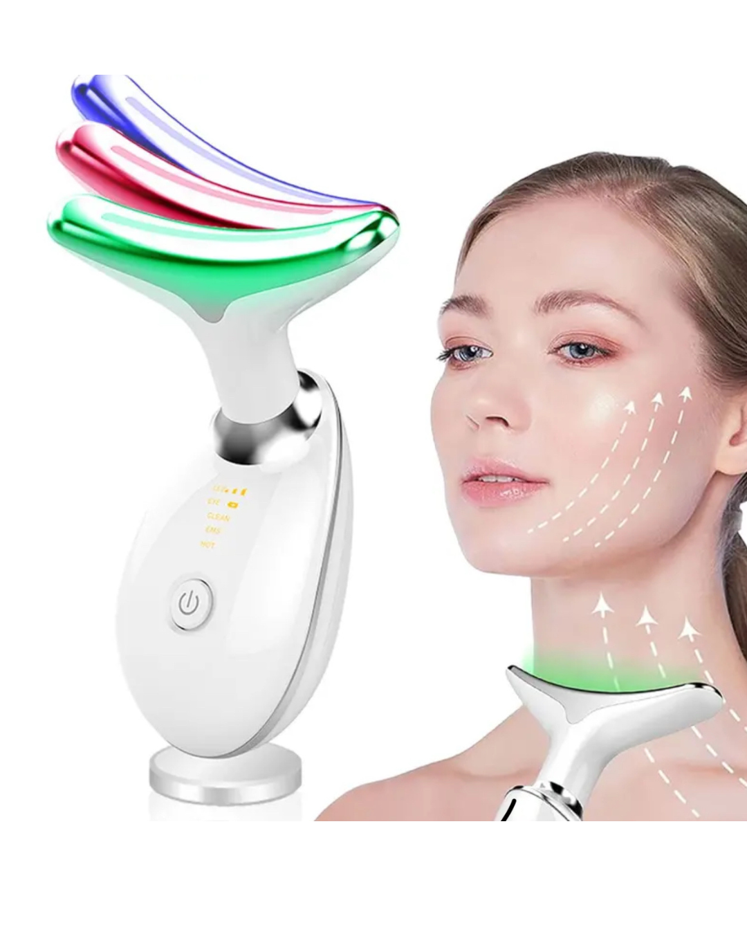 AM Anti Wrinkles Red Light Therapy for Face, 3 in 1 Portable Face Massager Double Chin Reducer Face Slimming